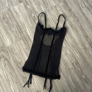Fredrick’s of Hollywood black sheer lingerie